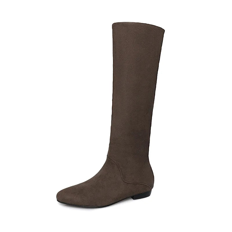 Autumn apricot Cow suede simple style Modern Boots