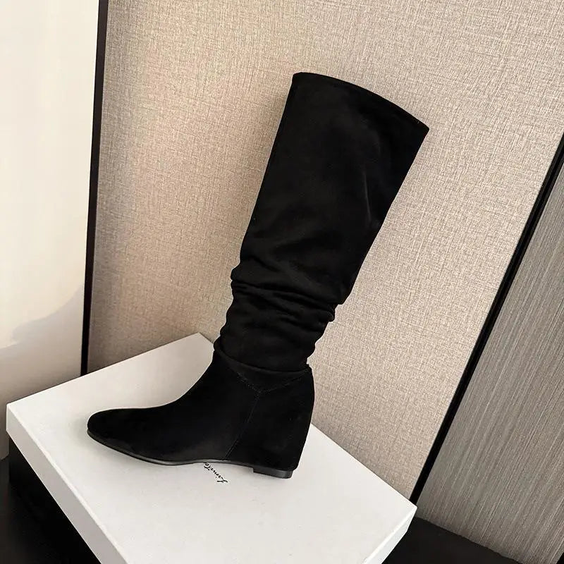 Autumn apricot suede Increased Internal Modern Boots