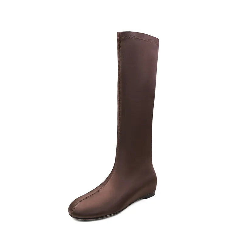 Autumn black silk Increased Internal Skinny Boots