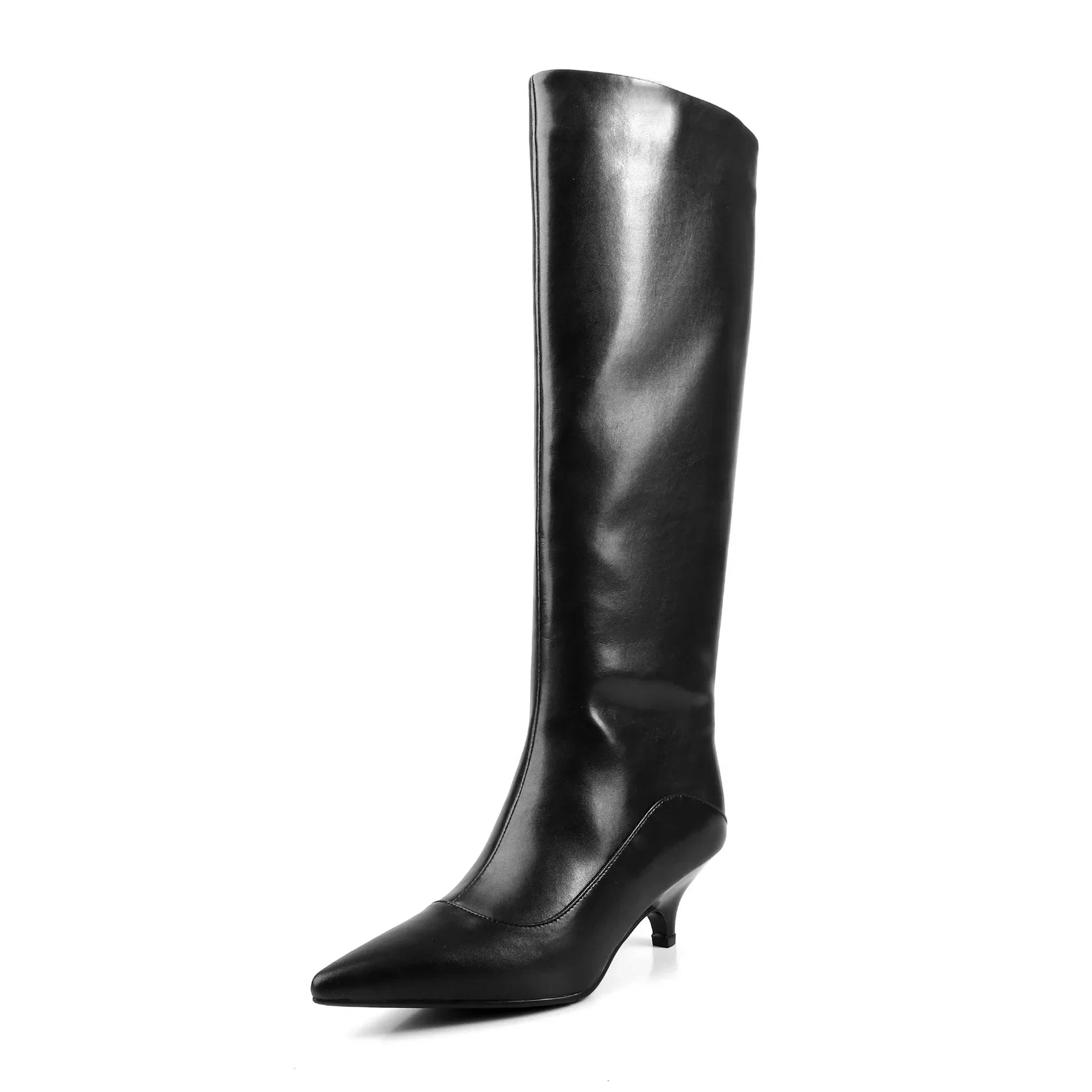 Autumn brown cowhide Kitten heel Modern Boots