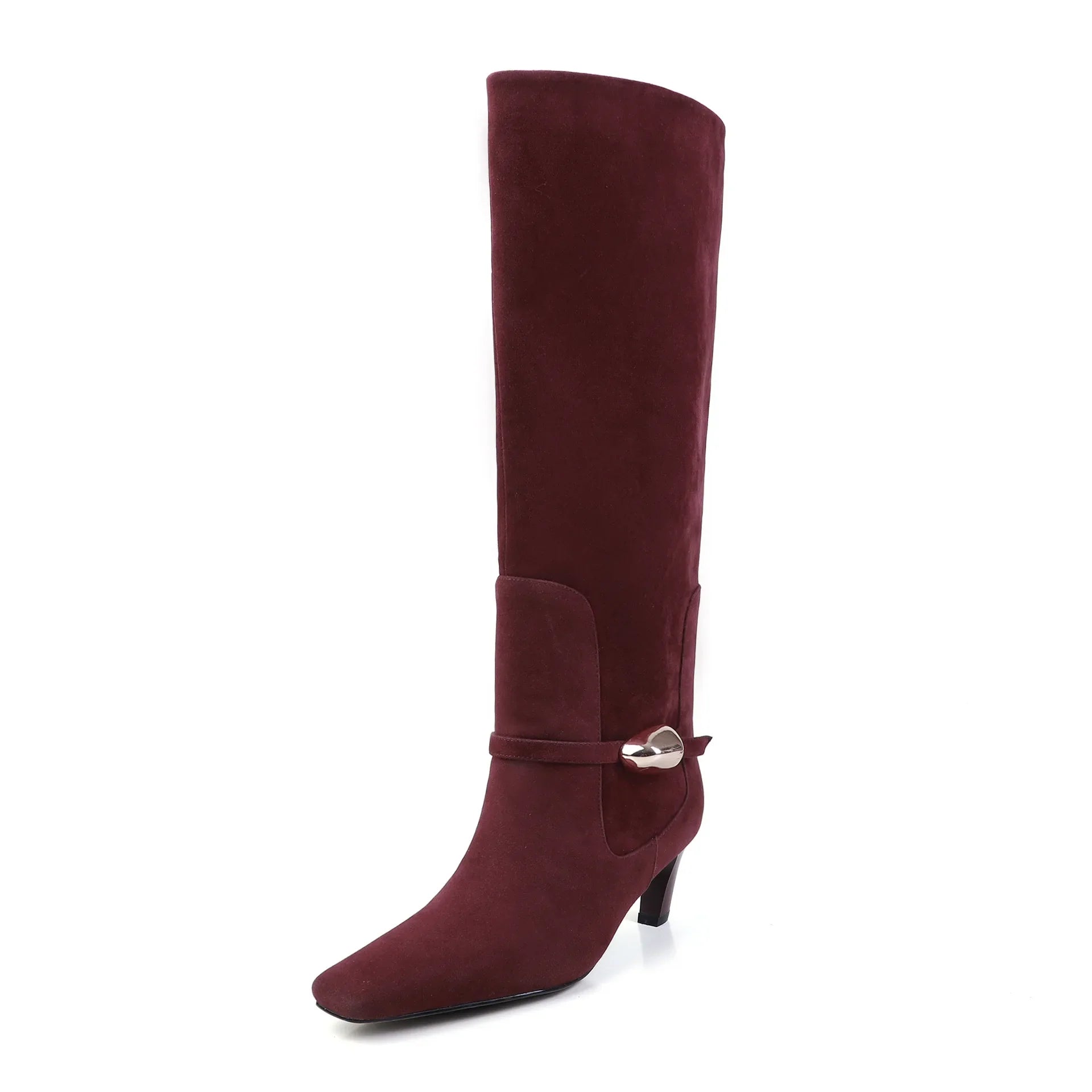 Autumn brown suede Metal buckle Modern Boots