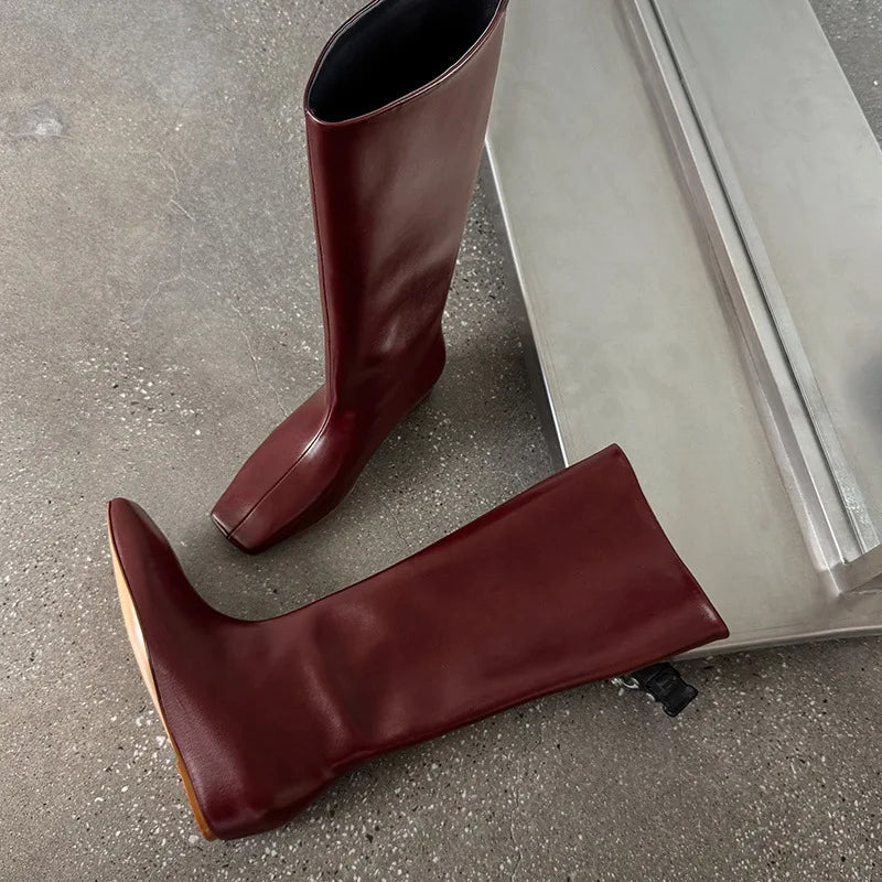Autumn cowhide Increased Internal Modern Boots