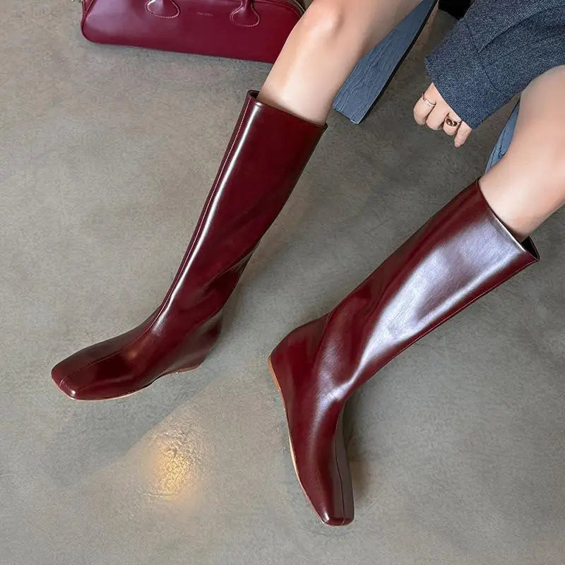 Autumn cowhide Increased Internal Modern Boots