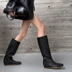 Autumn cowhide Increased Internal Modern Boots
