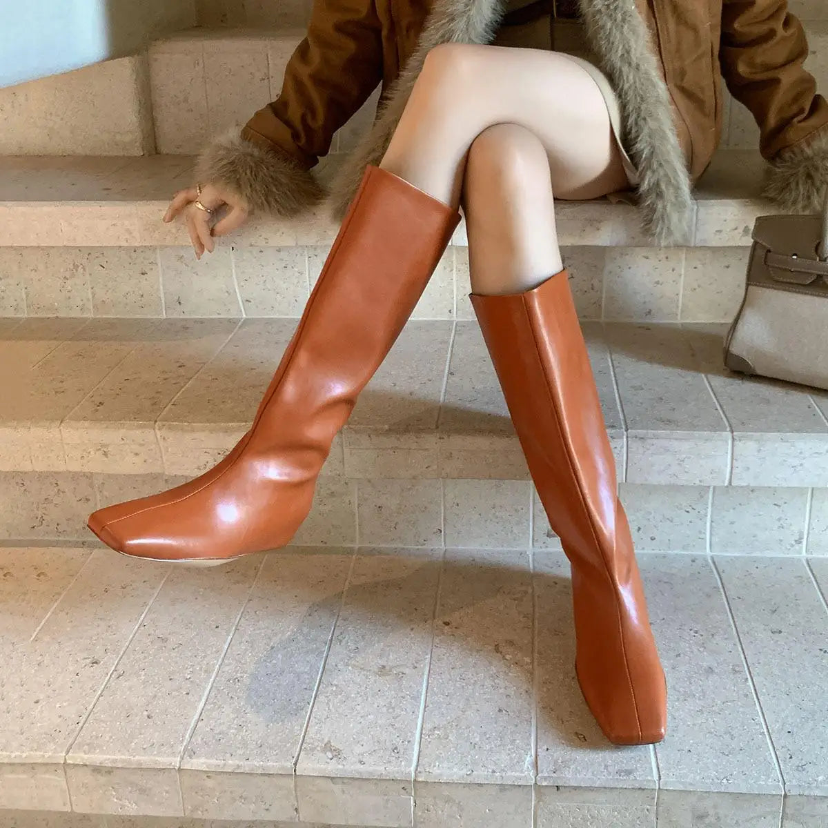 Autumn cowhide Increased Internal Modern Boots