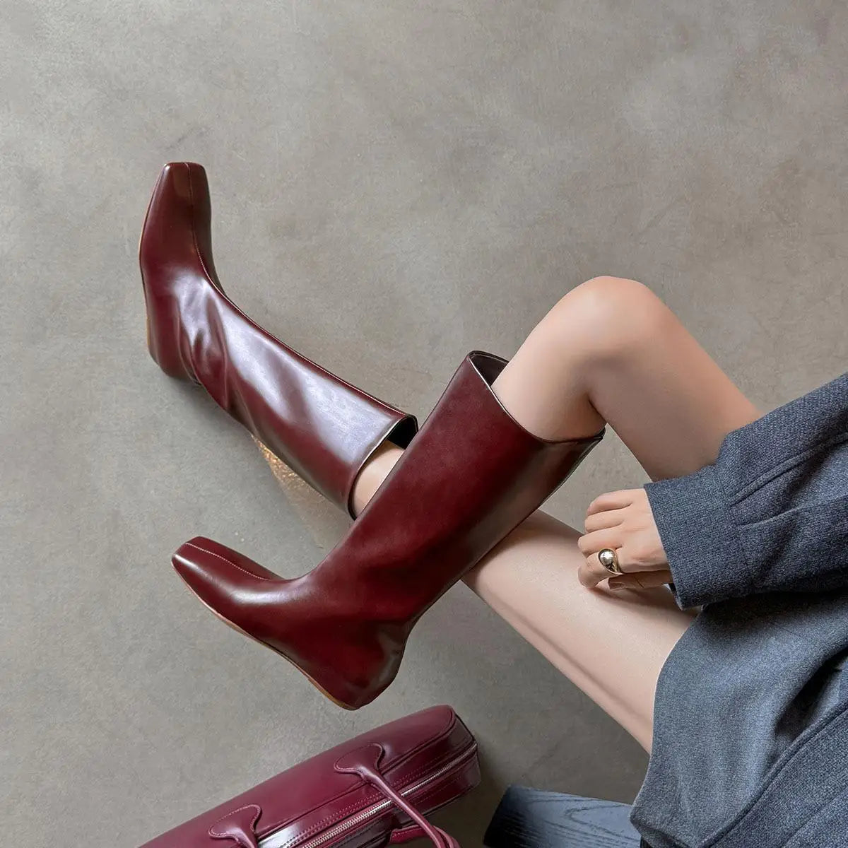 Autumn cowhide Increased Internal Modern Boots