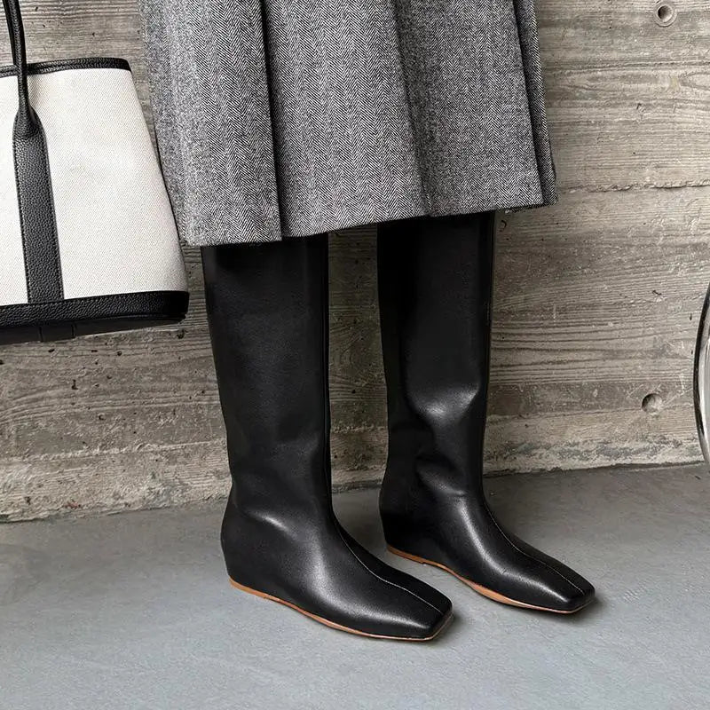 Autumn cowhide Increased Internal Modern Boots