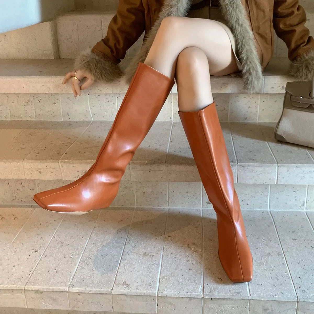 Autumn cowhide Increased Internal Modern Boots