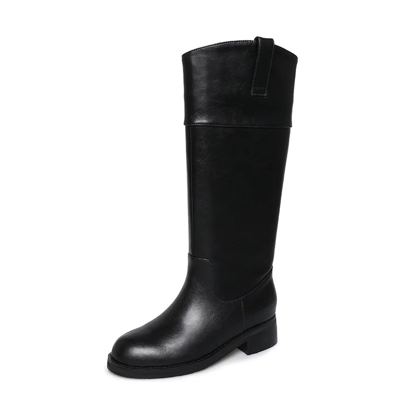 Autumn cowhide Riding Boots