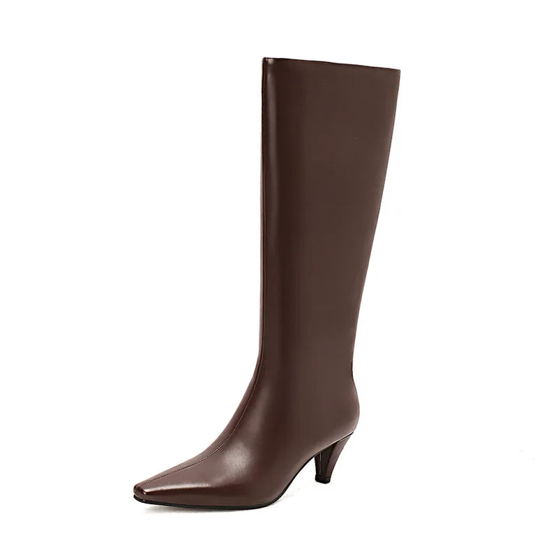 Autumn cowhide Stilettos heels Modern Boots