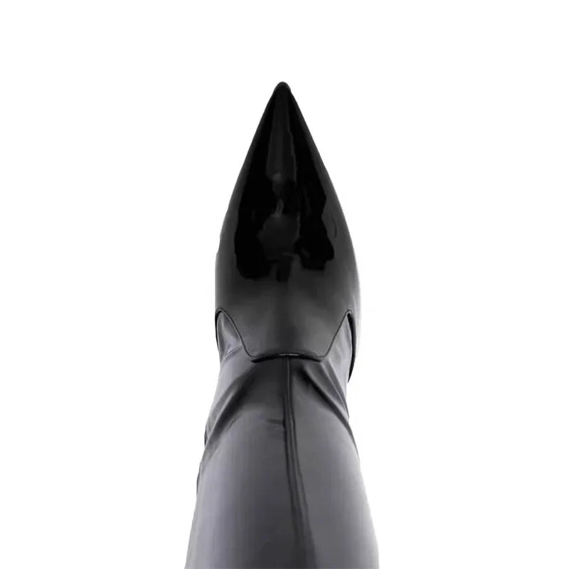 Black Patent Leather Over the knee Boots