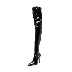 Black Patent Leather Over the knee Boots