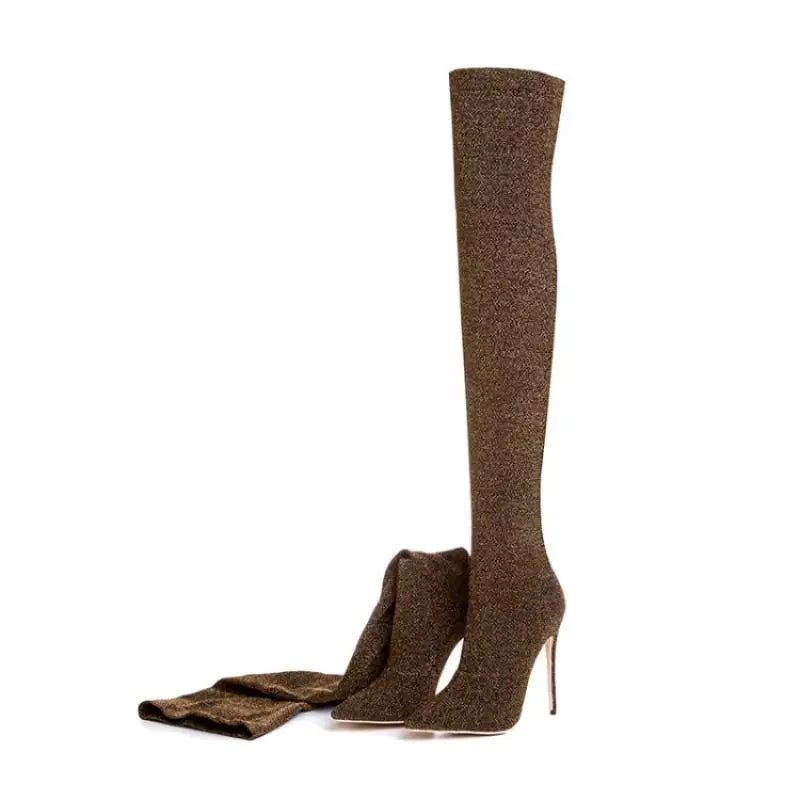 Elastic cloth Over the knee Boots