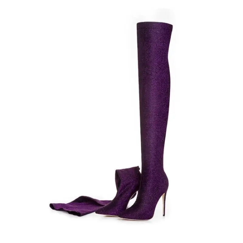 Elastic cloth Over the knee Boots