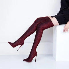 Elastic cloth Over the knee Boots