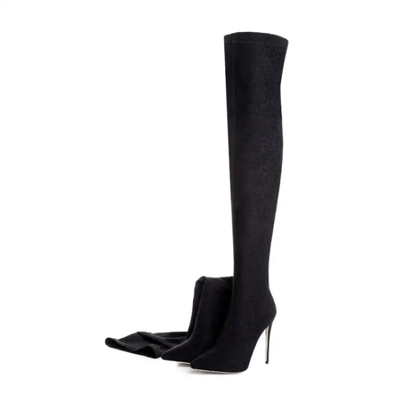 Elastic cloth Over the knee Boots