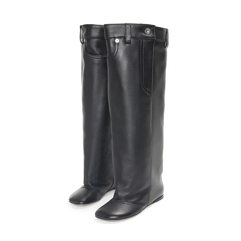 Flats Over The Knee High Boots