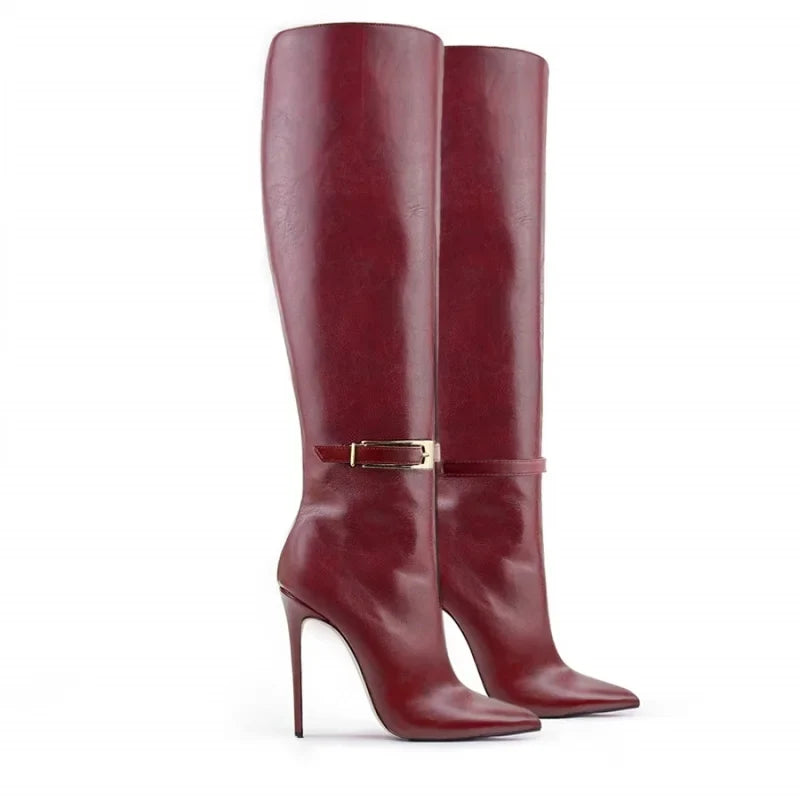 Spring Belt buckle Skinny Boots