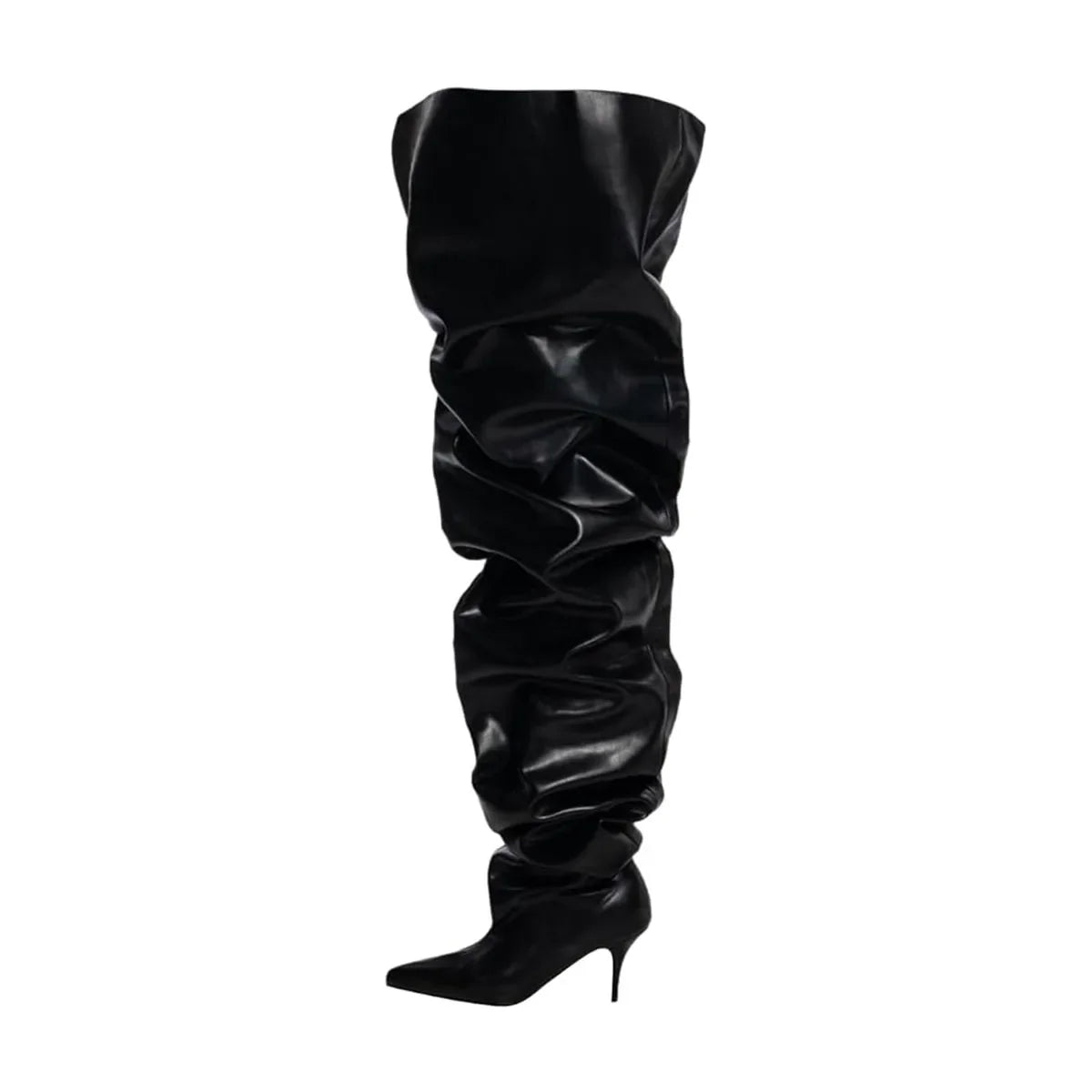 Spring red PU Large tubular Boots