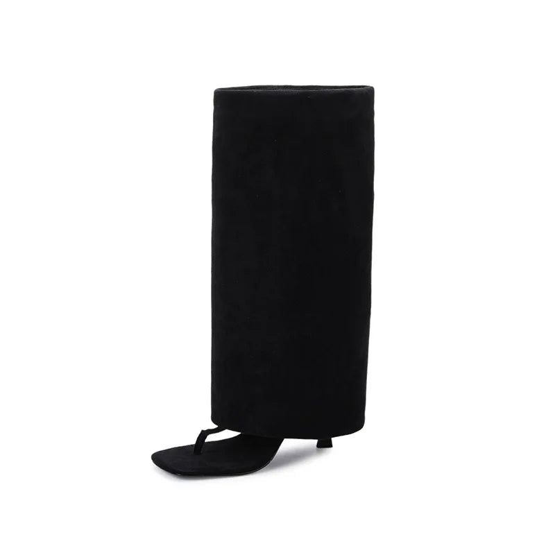 Summer Suede Turned-over Edge Trouser legs Boots