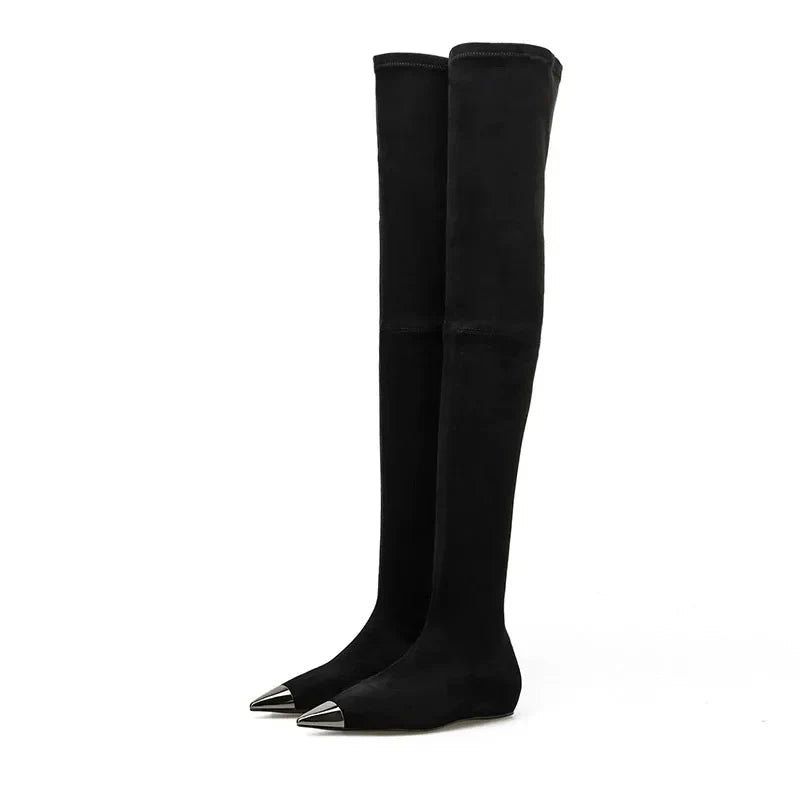Winter Black Woman's Thigh High Boots