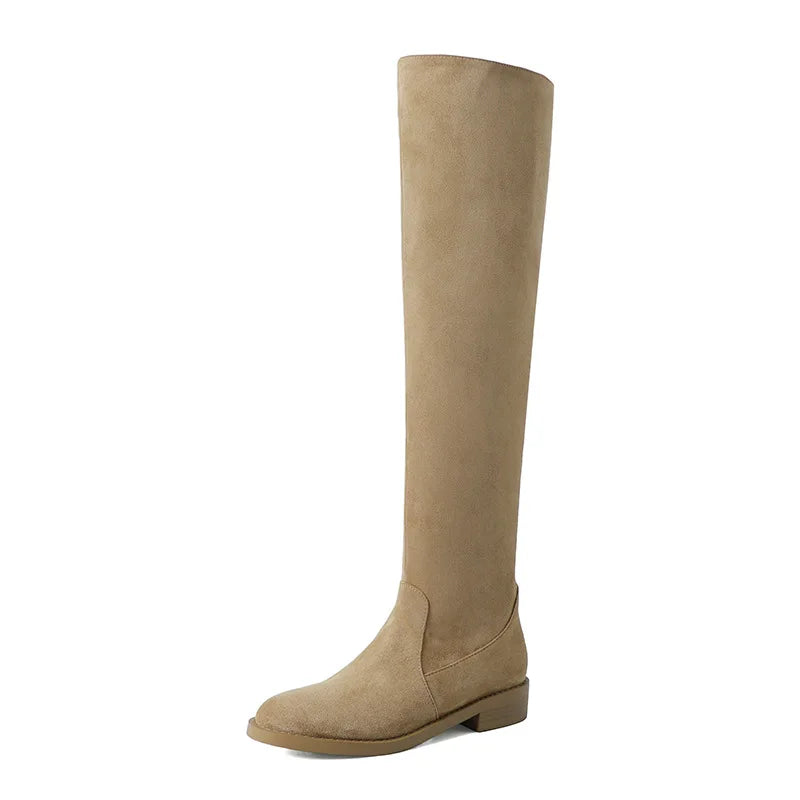 Women's Brown Suede Knee High Boots