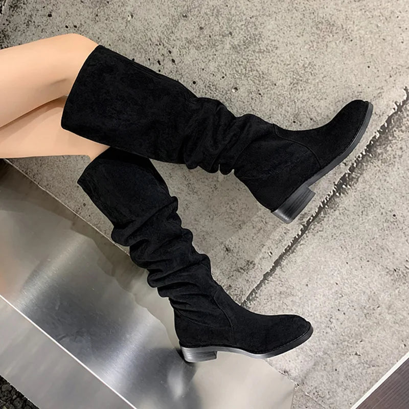 Women's Brown Suede Knee High Boots