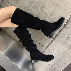 Women's Brown Suede Knee High Boots