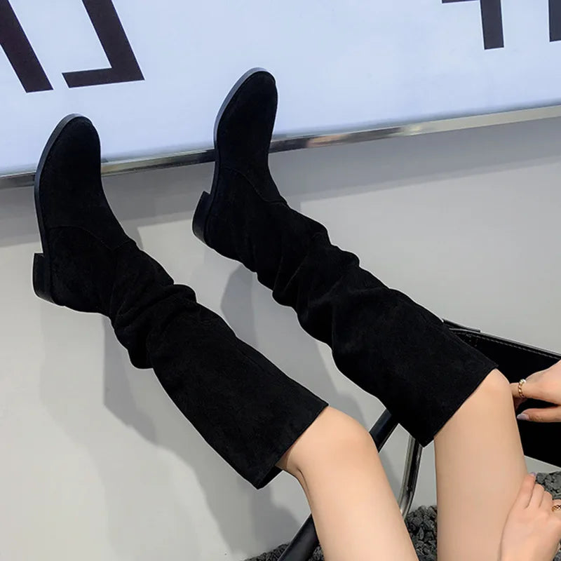 Women's Brown Suede Knee High Boots