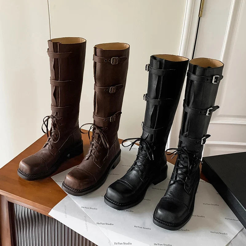 Women's Genuine Leather Knee High Boots