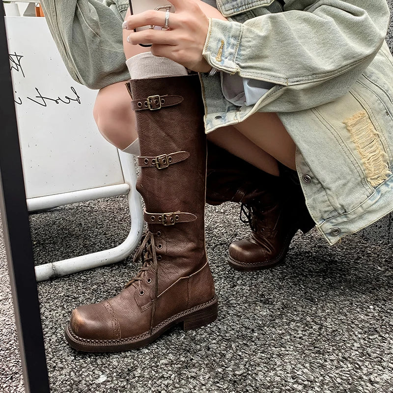 Women's Genuine Leather Knee High Boots