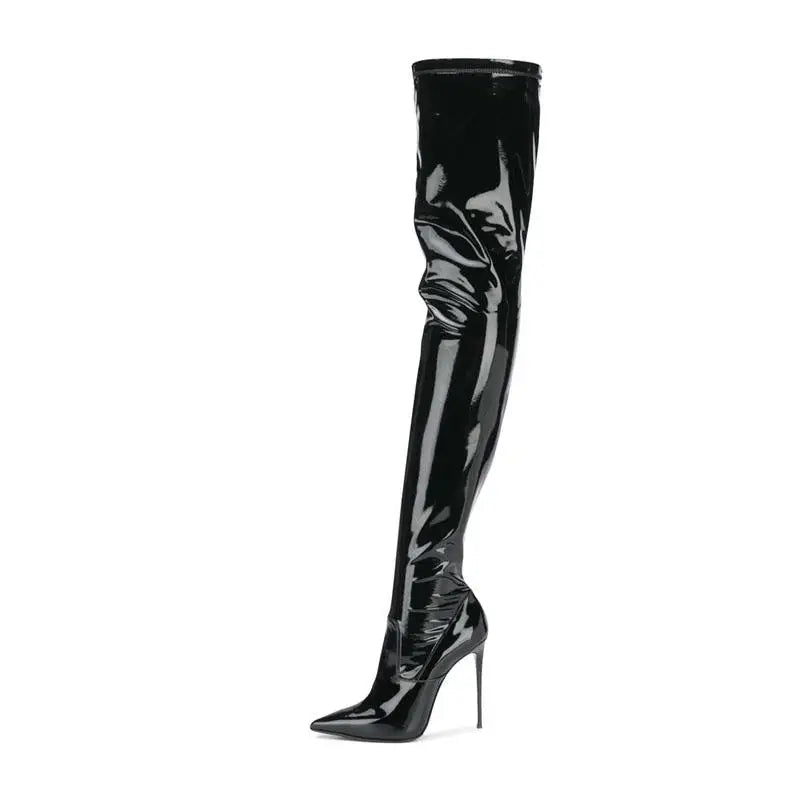 Women's Patent Leather Skinny Boots