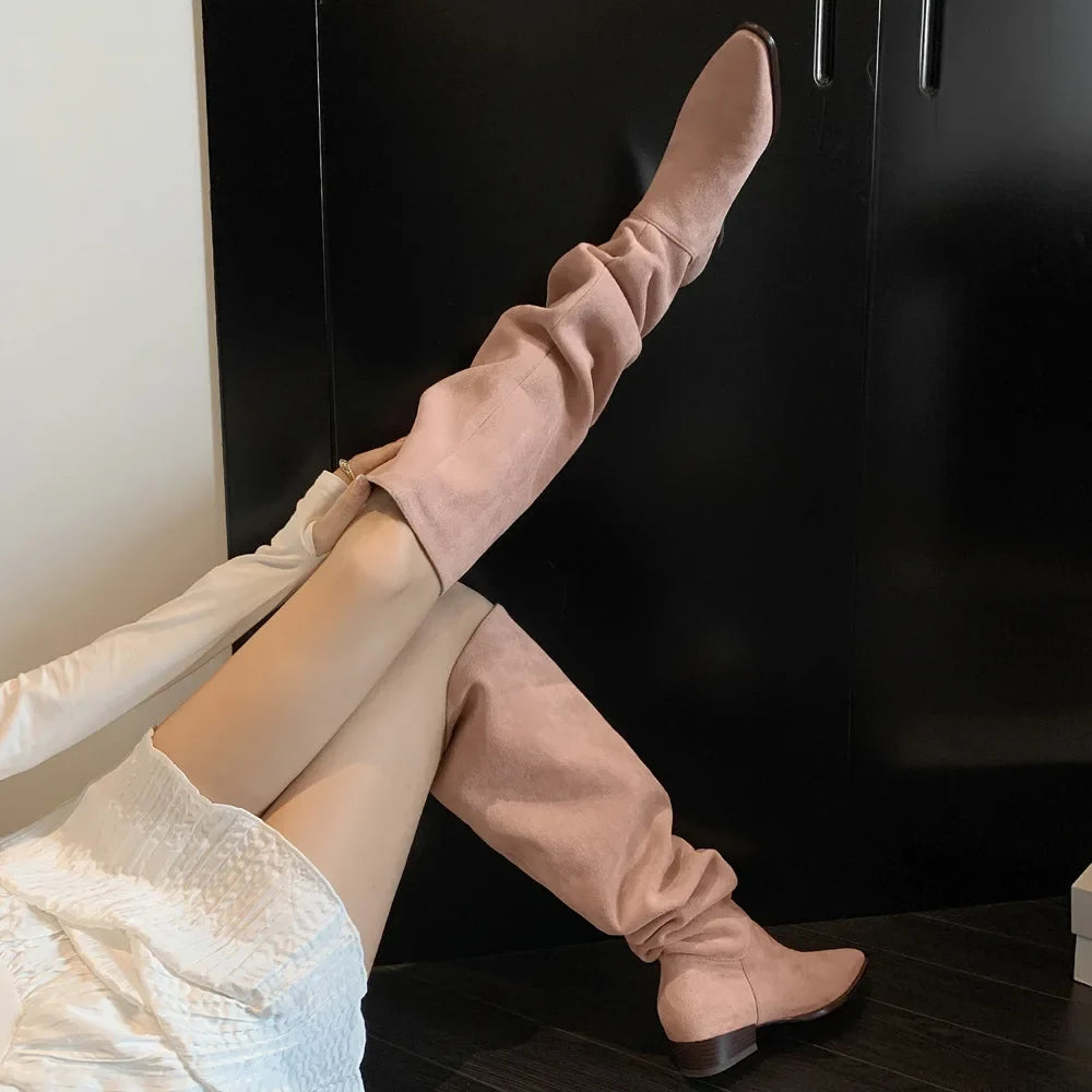 Women's Suede Over-the-Knee Boots