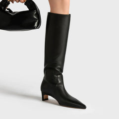 Women's White Cowhide Knee High Boots