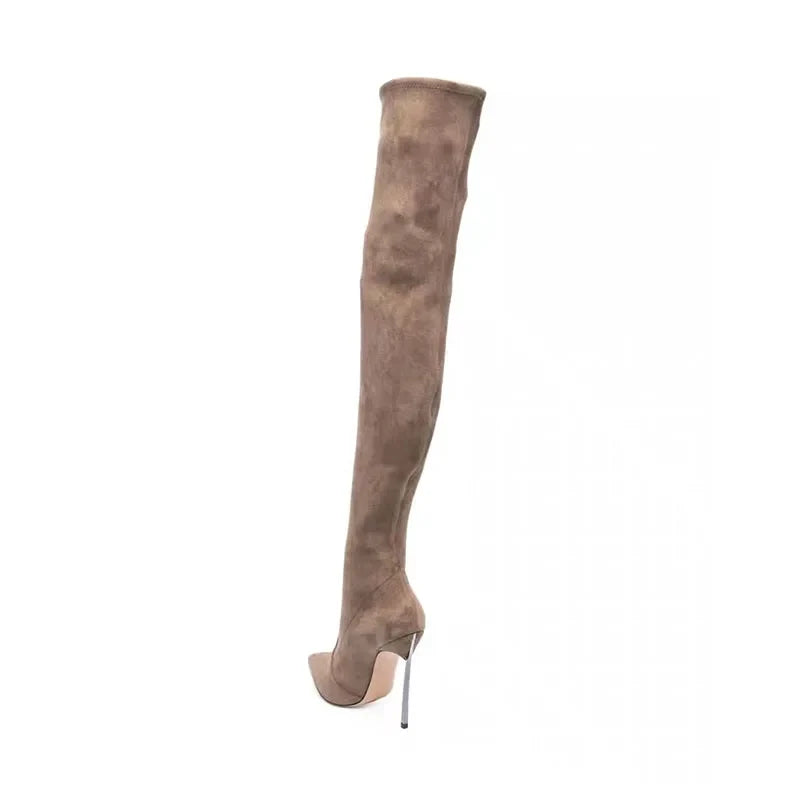 brown over the knee boots