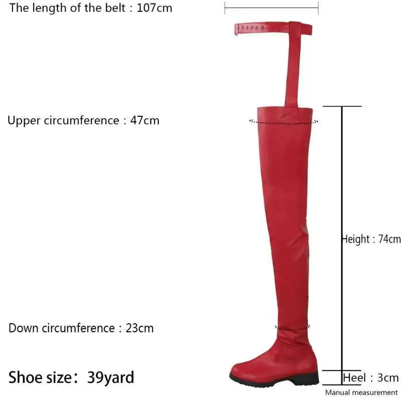 Belt Buckles Women's High Knee Boots