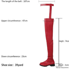 Belt Buckles Women's High Knee Boots