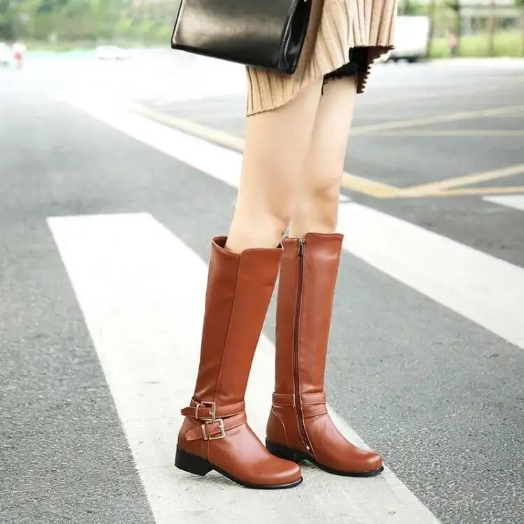Brown Women Knee High Boots