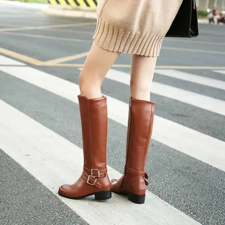 Brown Women Knee High Boots