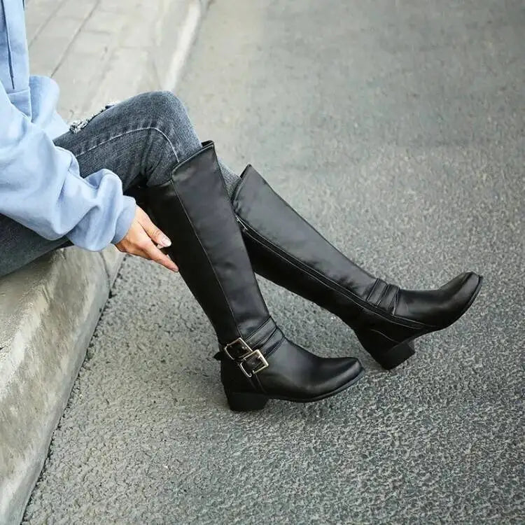 Brown Women Knee High Boots