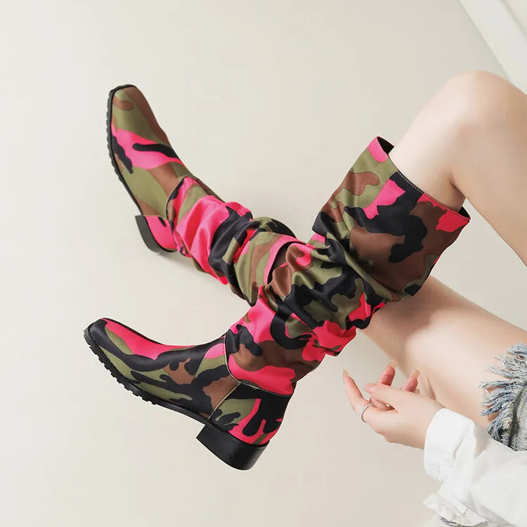 Camouflage Knee High Boots
