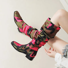Camouflage Knee High Boots
