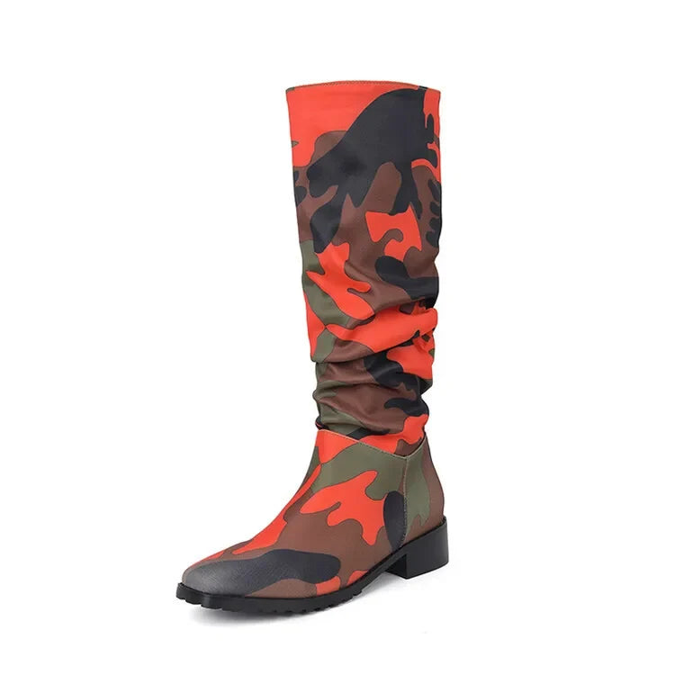 Camouflage Knee High Boots