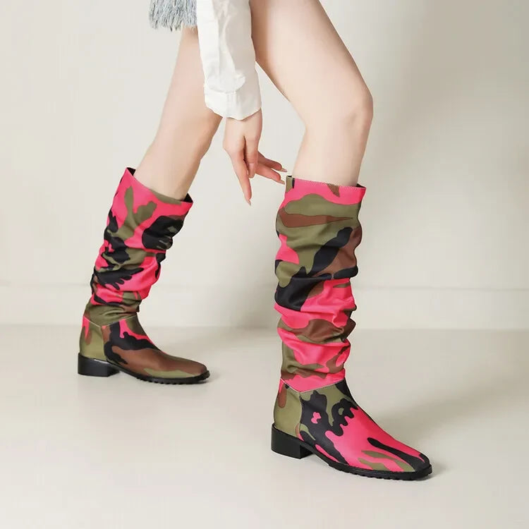 Camouflage Knee High Boots