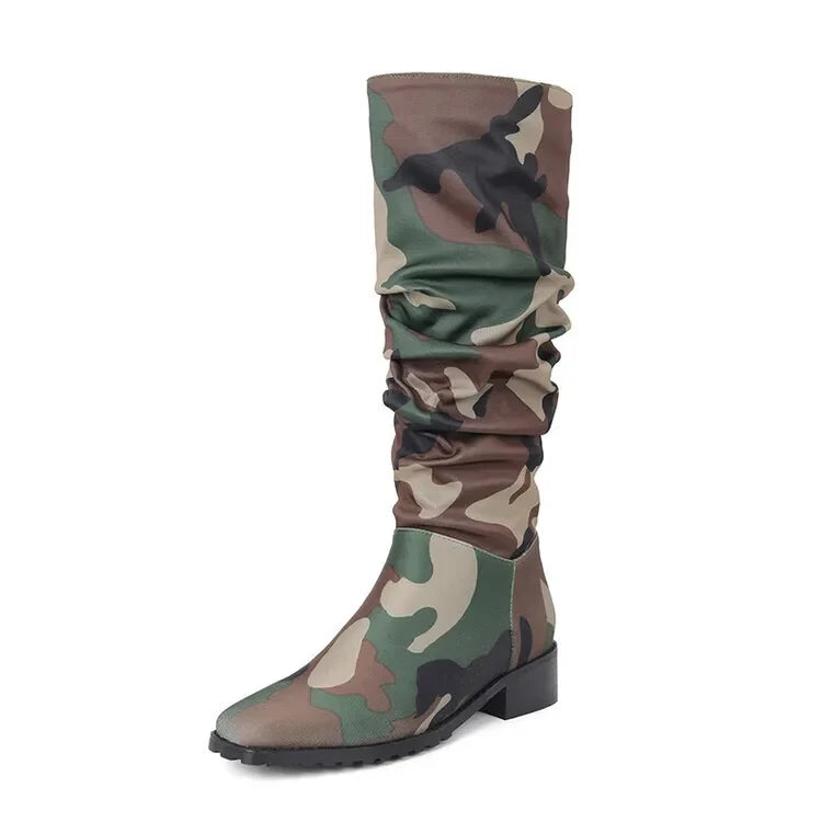 Camouflage Knee High Boots