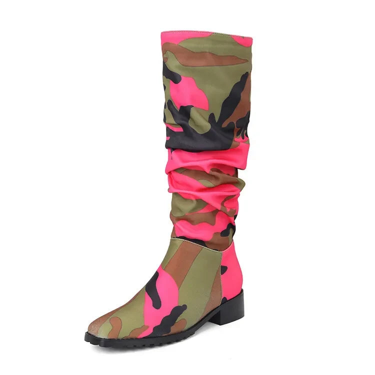 Camouflage Knee High Boots