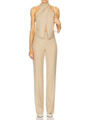 Cross Halter Neck Vest Top