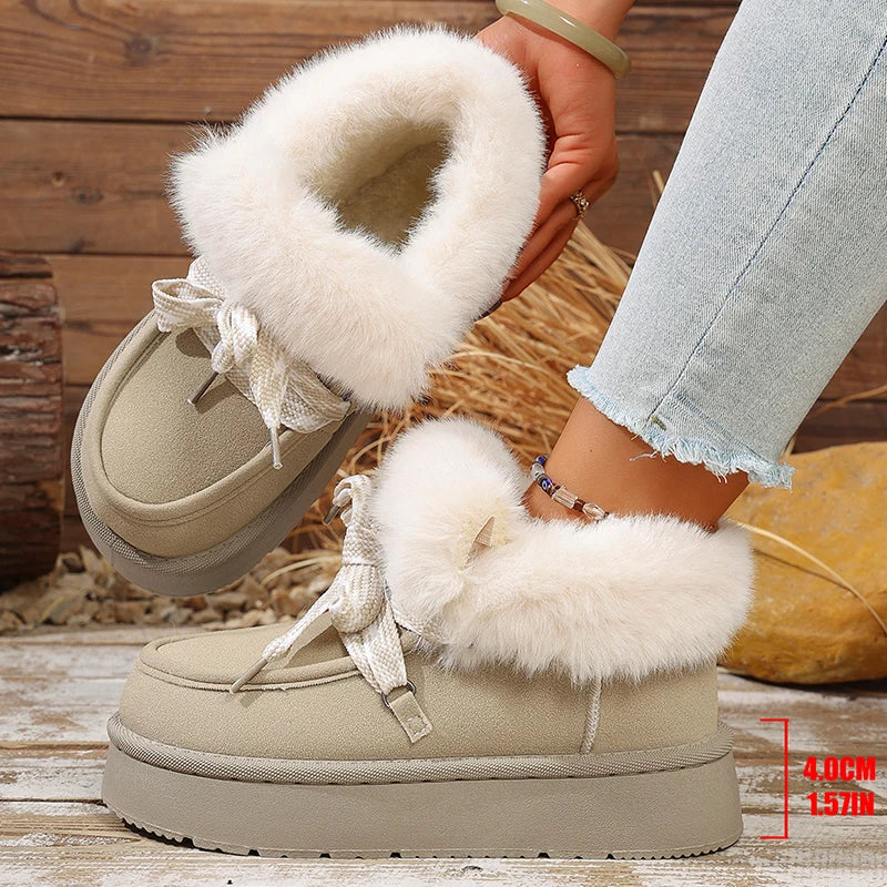 Faux Fur Thick Bottom Snow Boots