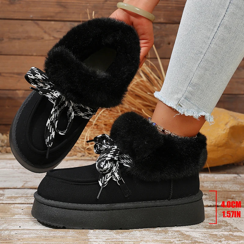 Faux Fur Thick Bottom Snow Boots