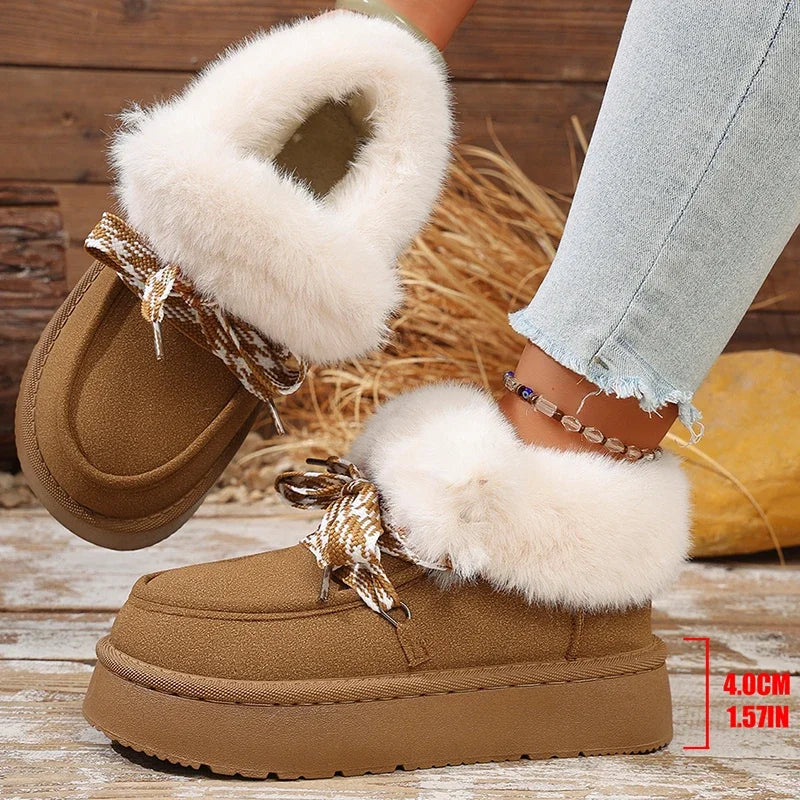 Faux Fur Thick Bottom Snow Boots